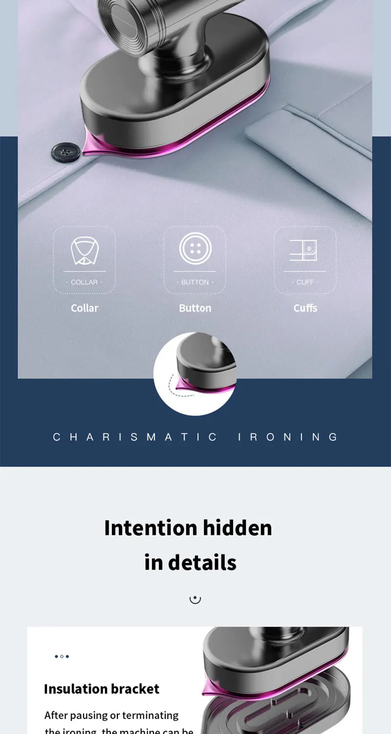 Portable Mini Steam Iron For Clothes Foldable Handheld Electric Ironer Wet Dry Garment Steamer Ironing Machine Travel Home Appli