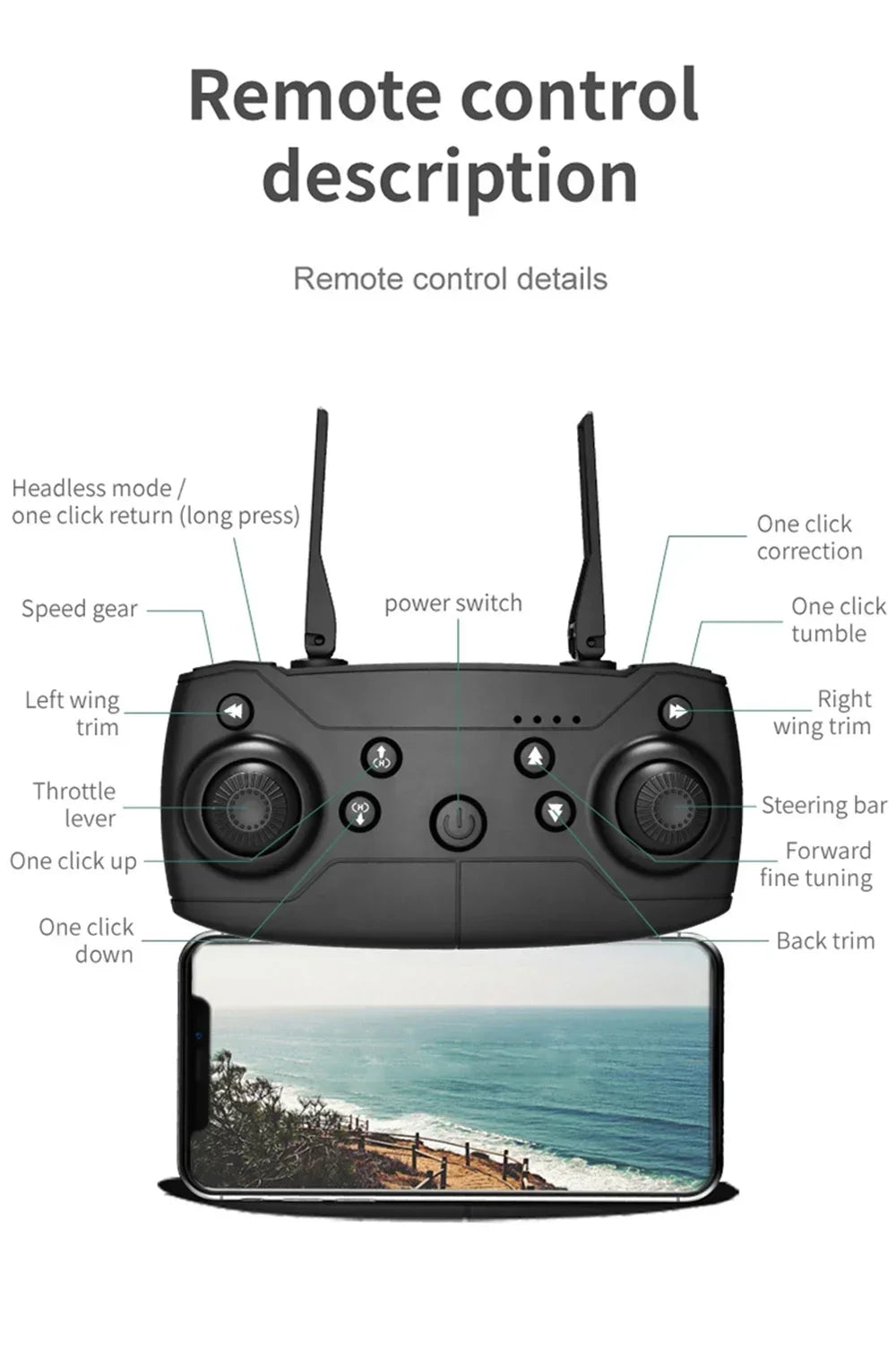 E99 Pro Drone Quadcopter Remote Control Handle Four Axis Aircraft HD 6K Photography UAV Altitude Fixation Helicopter Toys