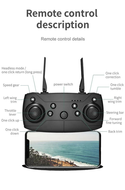 E99 Pro Drone Quadcopter Remote Control Handle Four Axis Aircraft HD 6K Photography UAV Altitude Fixation Helicopter Toys