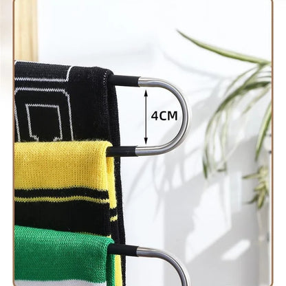 1pc Storage Rack Stainless Steel Pants Rack Multi-layer Anti Slip S-shaped Pants Rack Wardrobe Storage Pants Rack