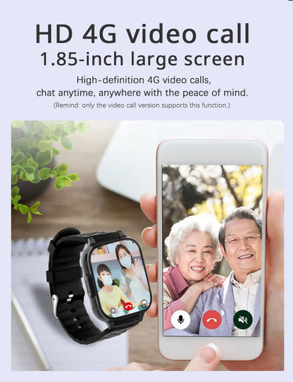 Newest 4G Smart GPS Watch Tracker Elderly Fall-down Alert SOS Emergency Alram Two-way Video Call HR &amp; BP Body Temp. Blood Oxygen