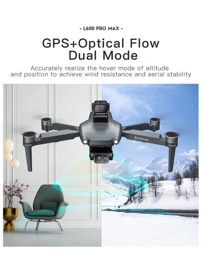 L600 PRO / PRO MAX Drone 4K Profesional Dual Camera 3-axis Gimbal Brushless Obstacle Avoidance WiFi FPV Dron RC Quadcopter Toys