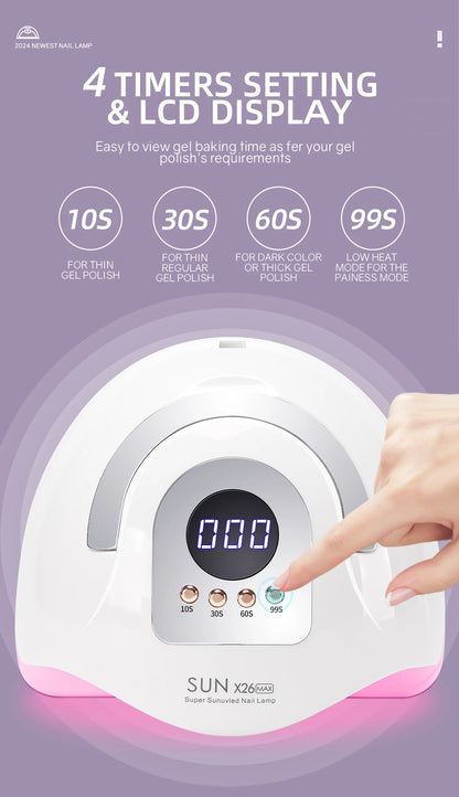 SUN X26 MAX Nail Dryer Machine 380W UV LED Lamp for Nails 81LEDS Gel Polish Curing Manicure Lamp With Auto Smart Sensor Nail Art