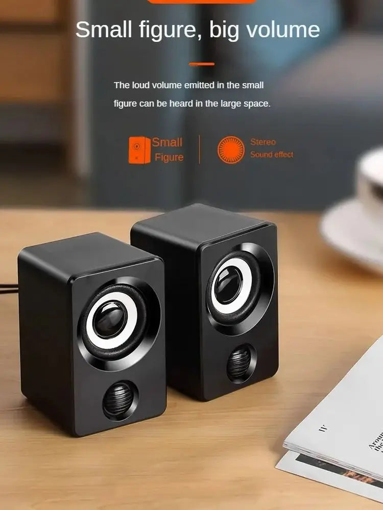 Mini Computer Speaker USB Wired Speakers Universal Stereo Sound Surround Portable for PC Desktop Laptop Stereo Portable Living