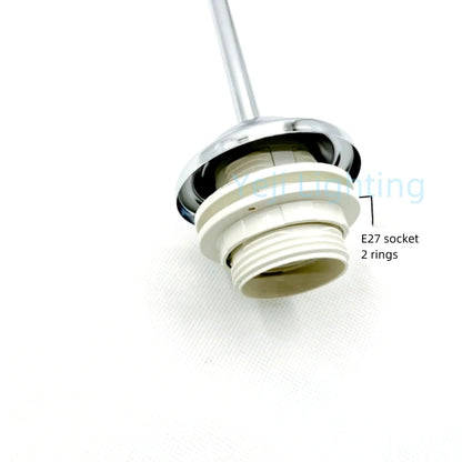 E27 Socket Lamp Holder with Ceiling Plate Ceiling Canopy Metal Rod Iron Ceiling Rose with Rod Lamp Base for LED Chandelier DIY