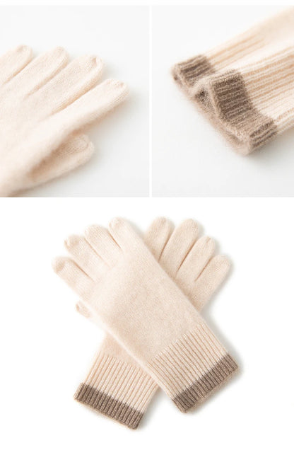 Winter Cashmere Gloves for Women Warm Touch Screen Gloves Cold Protection Full Finger Mittens Outdoor Cycling Thick Glove