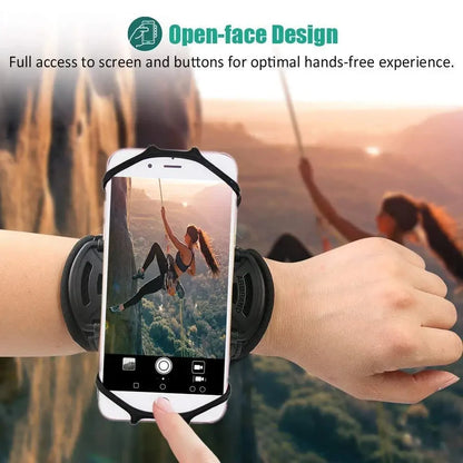 New Wristband Phone Holder 360°Rotatable Universal Sports Wristband for Smartphone Running Armband for Hiking Biking Walking
