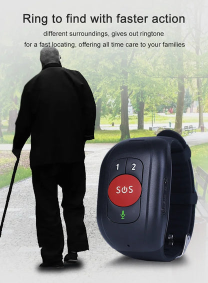 2025 Elderly People Smart Watch Bracelet 4G LTE GPS tracker Temperature Sensor SOS Urgent Call and Fall Detection for the Senior