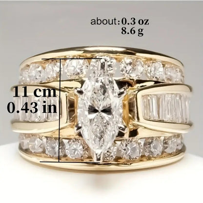 Luxury Marquis Cut Droplet Ring Women&
