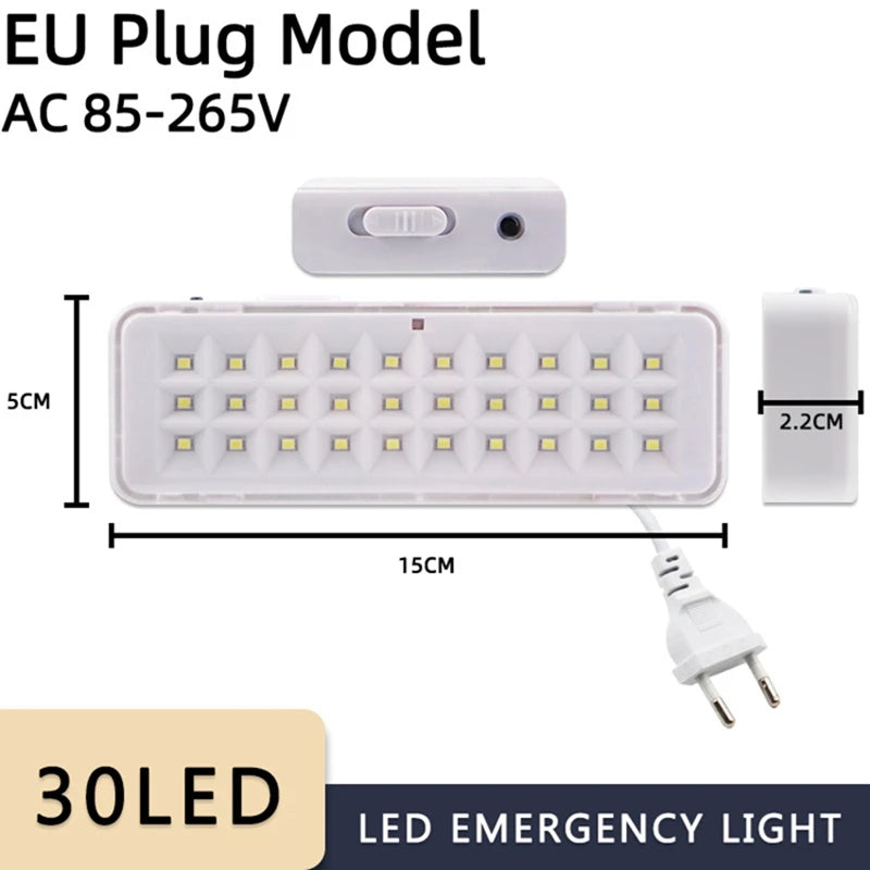 30 Beads Led Emergency Light EU/US Type-c Usb Port Rechargeable Camping Light Multi-function Rechargeable Battery