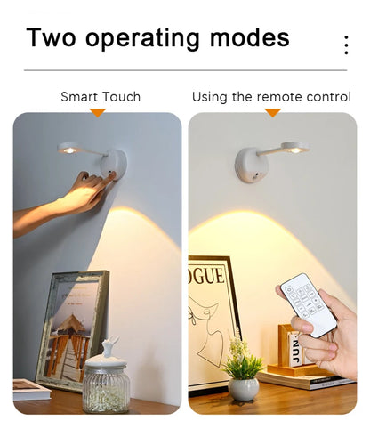 LED Wall Lamp USB Charging Wirelessly Dimmable Motion Sensor Living Room Bedroom Bedside Decoration Spotlights Night Wall Light