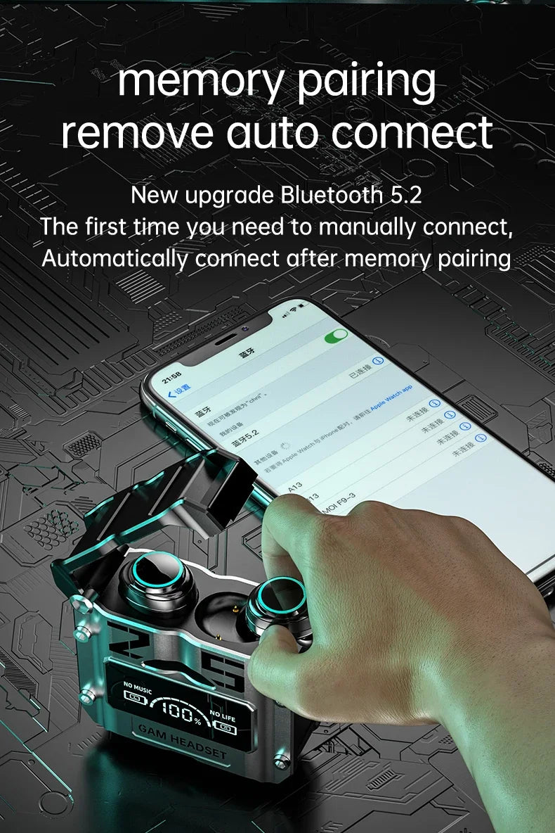 M25 TWS Wireless Headphones Earphones Bluetooth Touch Control Noise Reduction Stereo Waterproof Earbuds Headsets With Microphone