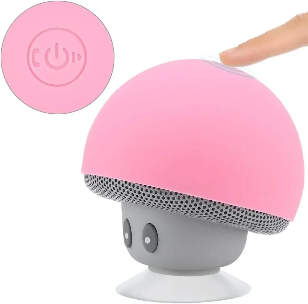 Mini Speaker,Portable Mushroom Subwoofer Speaker,with Bottom Suction Cup and Builtin Microphone for HandsFree Calling