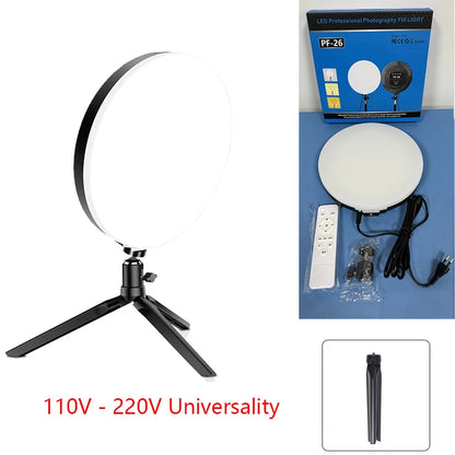 LED Photo Studio Light Video Lighting Recording Photography Panel Lamp &amp; Tripod Stand Remote For Youbute Game Live Phone Holder