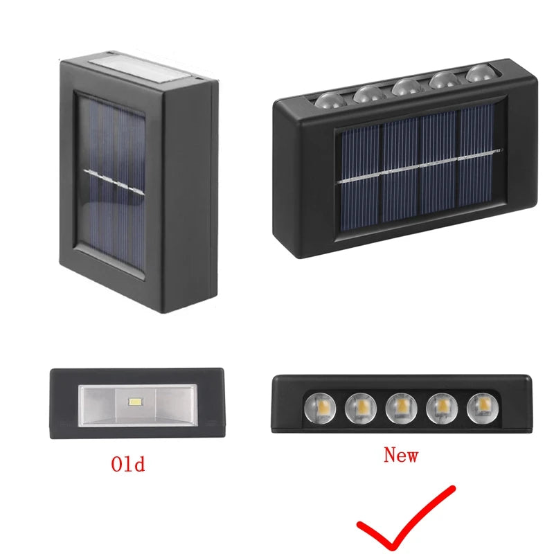 Solar Outdoor Wall Light 10 LED Waterproof Garden Light Courtyard Balustrade Decorative Atmosphere Lamp Down Luminous Solar Lamp