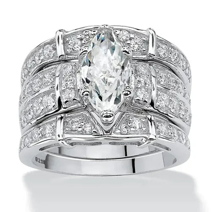 Luxury Marquis Cut Droplet Ring Women&