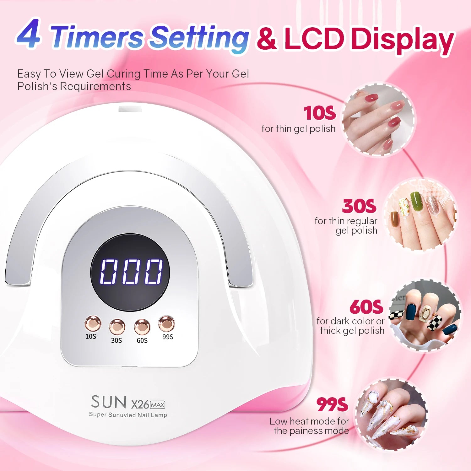 SUN X26 MAX Nail Dryer Machine 380W UV LED Lamp for Nails 81LEDS Gel Polish Curing Manicure Lamp With Auto Smart Sensor Nail Art