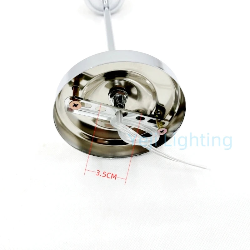 E27 Socket Lamp Holder with Ceiling Plate Ceiling Canopy Metal Rod Iron Ceiling Rose with Rod Lamp Base for LED Chandelier DIY