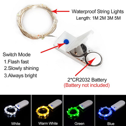 3 Modes 1M 2M 3M 5M Led Fairy Lights Copper Wire String Holiday Outdoor Lamp Garland For Christmas Tree Wedding Party Decoration