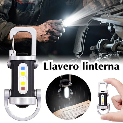 LED Keychain Light USB Charging Small Camping Flashlight Powerful LED Key Chain Lamp for Outdoor Survival Fishing Climbing