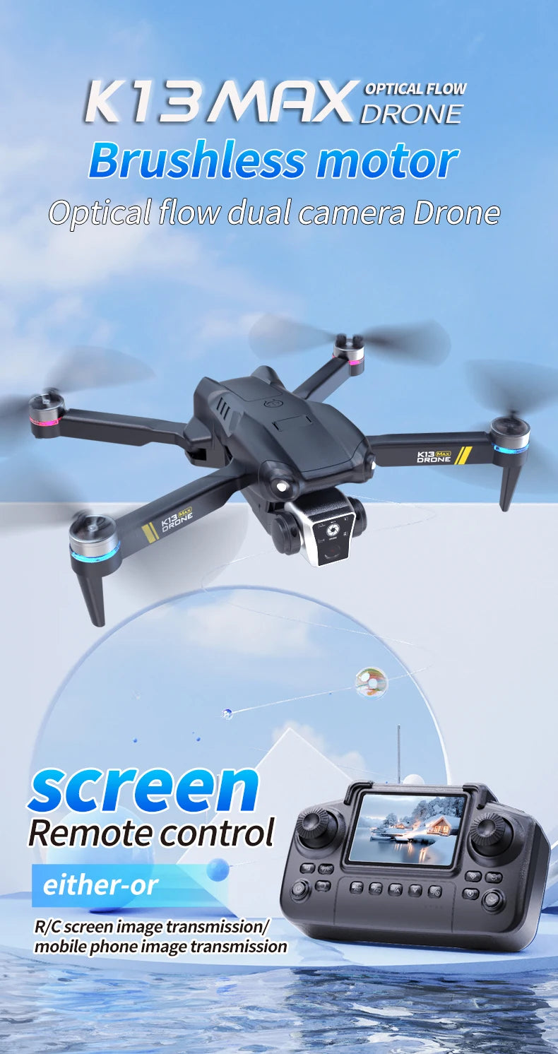 NEW K13 MAX Drone 8K Camera 5G WiFi FPV Brushless Motor HD Dual Camera Obstacle Avoidance Quadcopter for Aerial Photography Gift