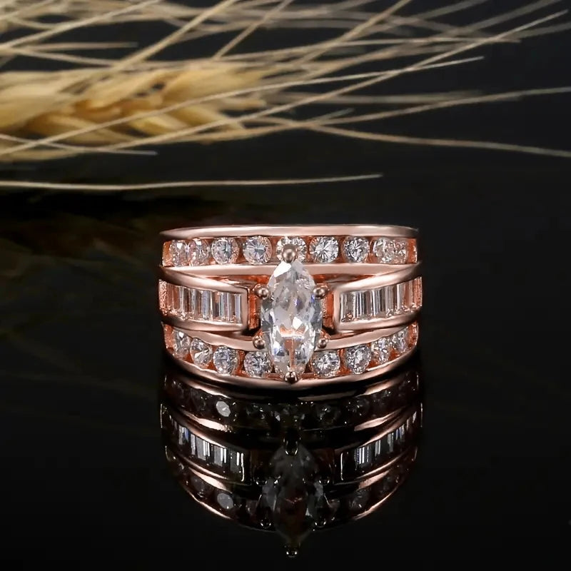 Luxury Marquis Cut Droplet Ring Women&
