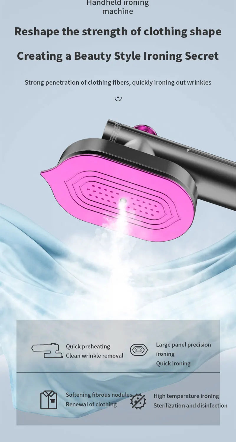 Portable Mini Steam Iron For Clothes Foldable Handheld Electric Ironer Wet Dry Garment Steamer Ironing Machine Travel Home Appli
