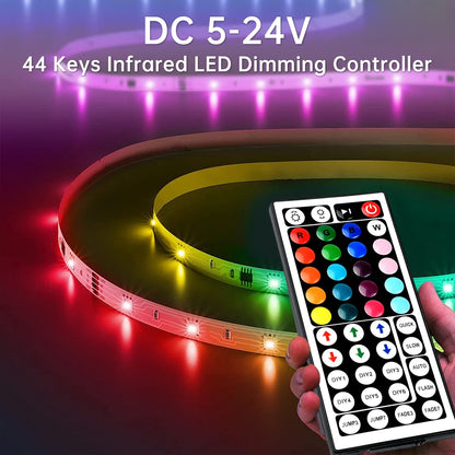 Led Controller 44 Keys LED IR RGB Controler IR Remote Dimmer USB 5V/DC 5-24V For RGB 3528 5050 LED Strip Lights