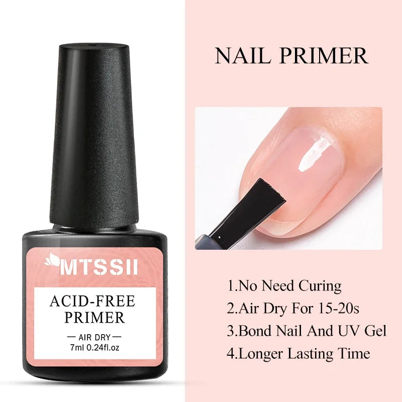 7ml Nail-Primer &amp; Prep Dehydrator Gel Nail Polish 28 Days+ Long-Lasting No Need UV LED Lamp Nail Gel Base Top Coat Varnishes