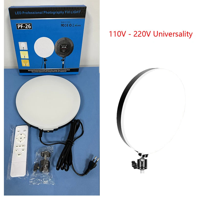 LED Photo Studio Light Video Lighting Recording Photography Panel Lamp &amp; Tripod Stand Remote For Youbute Game Live Phone Holder