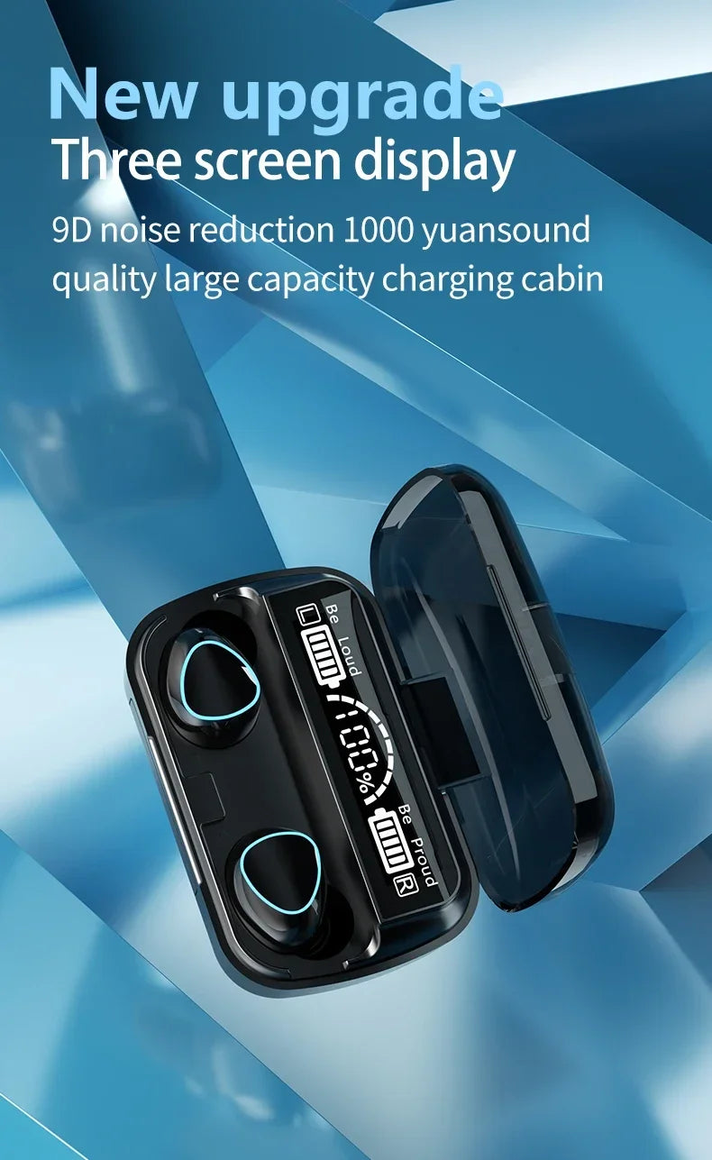 M10 TWS Wireless Earbuds: Sports Waterproof Design, Bluetooth Connection, 9D Stereo Sound + Charging Box &amp; Microphone
