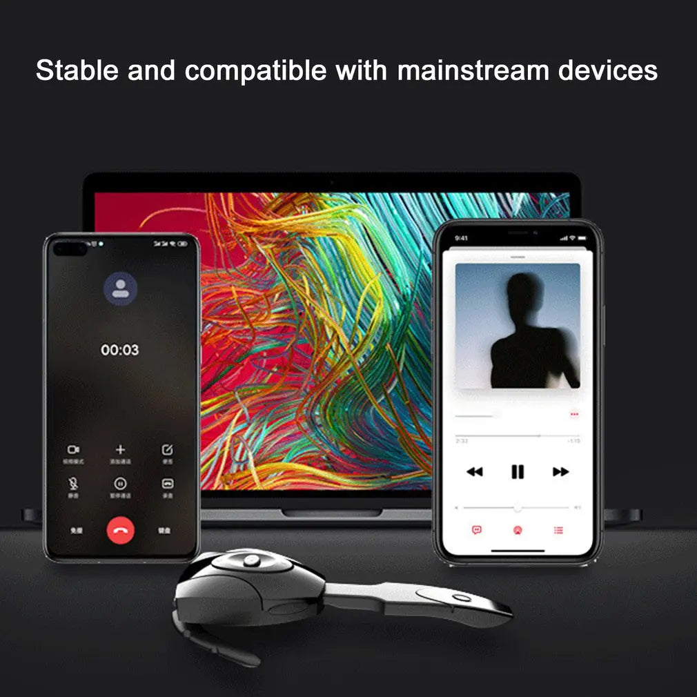 Bluetooth Earphone For Car Driving Standby High Sensitivity Handsfree Rechargeable Wireless Headset With Microphone Dropshipping