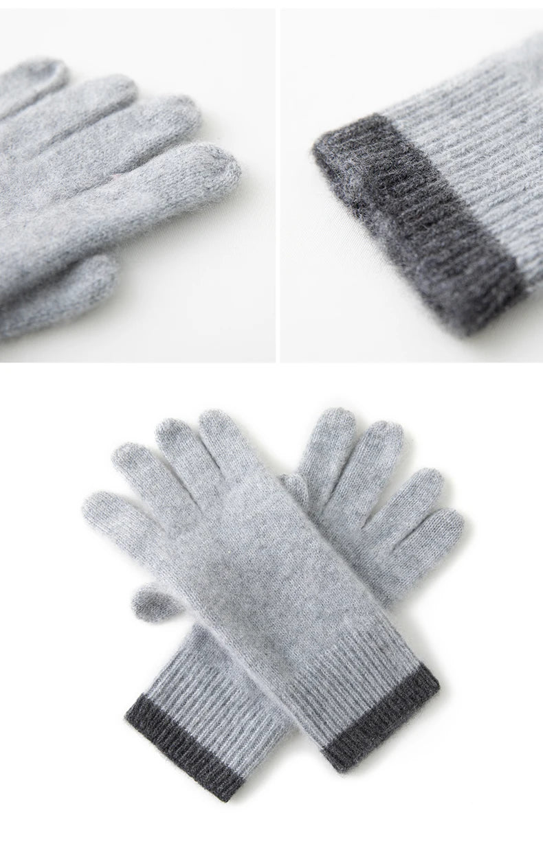 Winter Cashmere Gloves for Women Warm Touch Screen Gloves Cold Protection Full Finger Mittens Outdoor Cycling Thick Glove