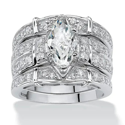 Luxury Marquis Cut Droplet Ring Women&