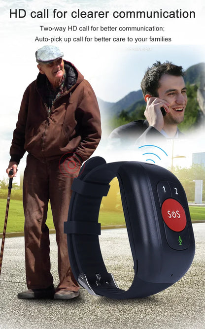 2025 Elderly People Smart Watch Bracelet 4G LTE GPS tracker Temperature Sensor SOS Urgent Call and Fall Detection for the Senior