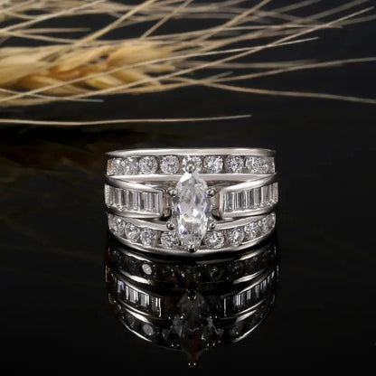 Luxury Marquis Cut Droplet Ring Women&