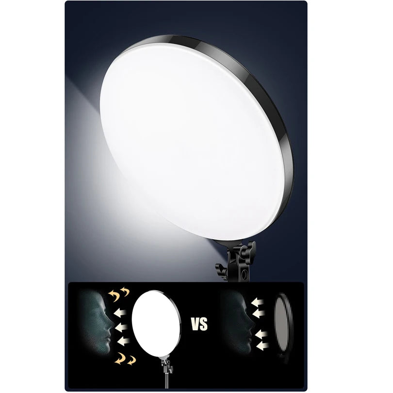LED Photo Studio Light Video Lighting Recording Photography Panel Lamp &amp; Tripod Stand Remote For Youbute Game Live Phone Holder