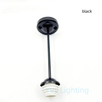 E27 Socket Lamp Holder with Ceiling Plate Ceiling Canopy Metal Rod Iron Ceiling Rose with Rod Lamp Base for LED Chandelier DIY