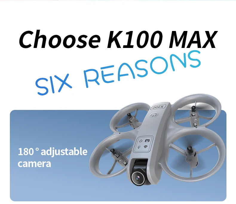 K100 MAX HD 8K Drone With Dual Cameras Obstacle Avoidance Optical Flow Professional Aerial Photography Video For Kid Adults Gift