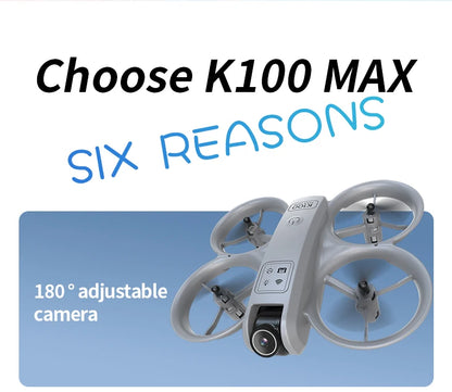 K100 MAX HD 8K Drone With Dual Cameras Obstacle Avoidance Optical Flow Professional Aerial Photography Video For Kid Adults Gift