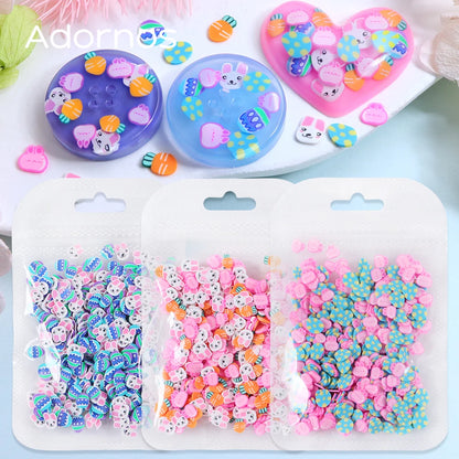 10 g Easter Day Slices Polymer Clay Sprinkles Epoxy Resin Filling Colorful Egg Rabbit Carrot Shape DIY Crafts Making Accessories