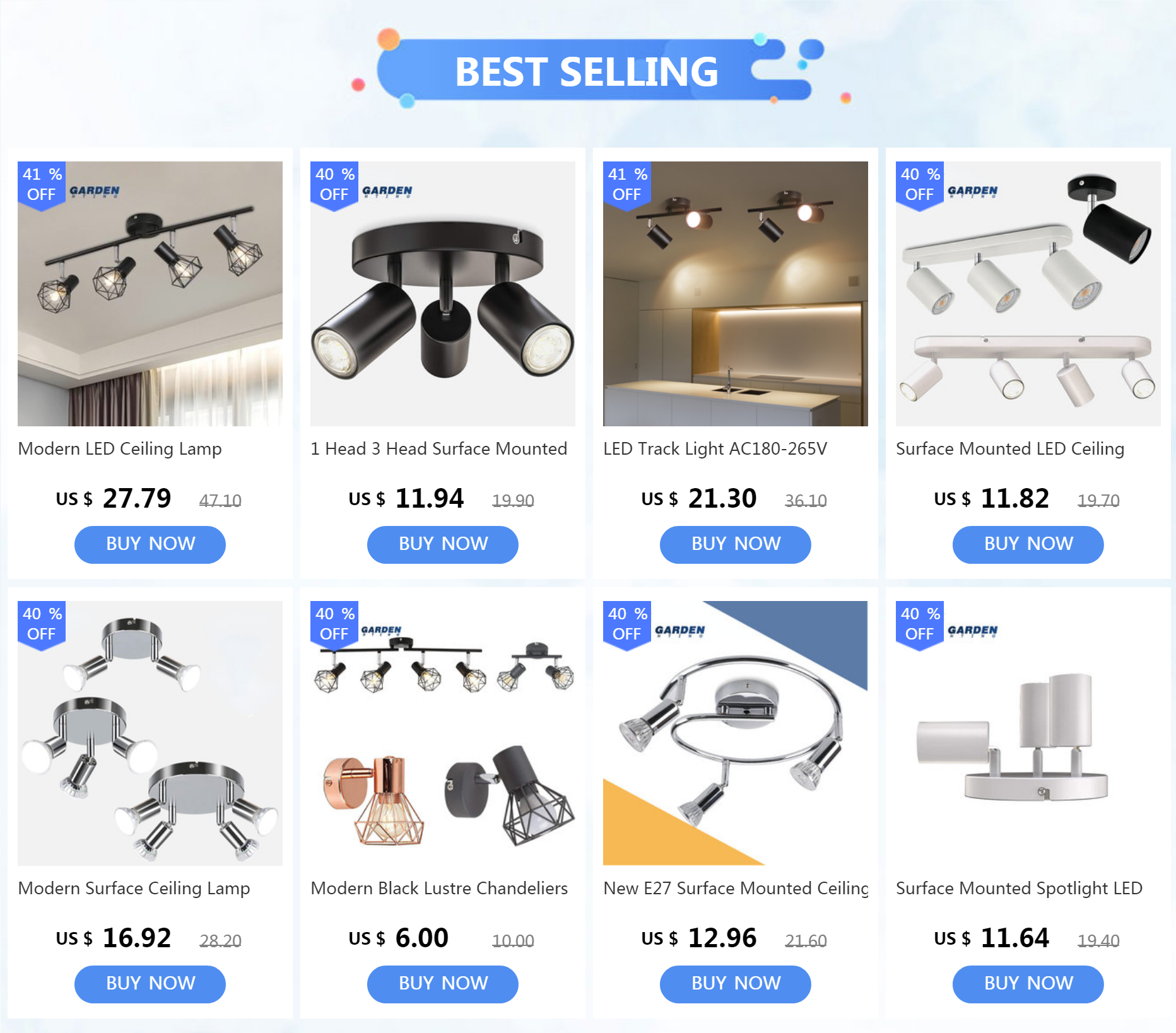 Retro Chandelier Wrought Iron LED Ceiling Lamp Black and White E27 Light Living Room Modern Decoration Home Lighting Fixture