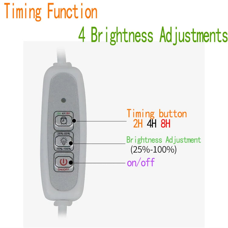 Full Spectrum LED Grow Light Grow Lamp Indoor Hydroponic Plant LED Plant Grow Light Phyto Lamp USB Phytolamp For Seedling Flower