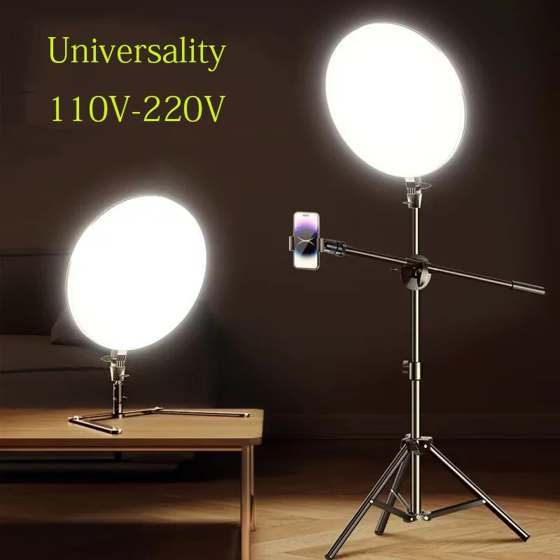 LED Photo Studio Light Video Lighting Recording Photography Panel Lamp &amp; Tripod Stand Remote For Youbute Game Live Phone Holder