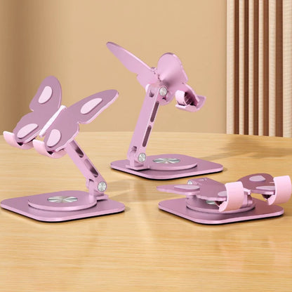 Aluminum Alloy Mobile Phone Holders Butterfly 360 Degree Rotating Mobile Phone Stand Foldable Adjustable Tablet Stand