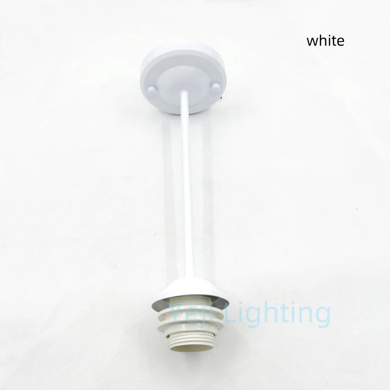 E27 Socket Lamp Holder with Ceiling Plate Ceiling Canopy Metal Rod Iron Ceiling Rose with Rod Lamp Base for LED Chandelier DIY