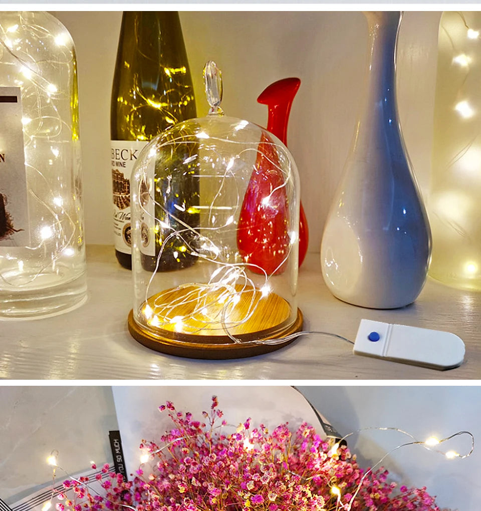 3 Modes 1M 2M 3M 5M Led Fairy Lights Copper Wire String Holiday Outdoor Lamp Garland For Christmas Tree Wedding Party Decoration
