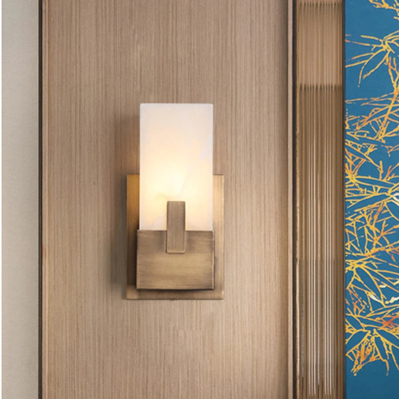 Natural Marble Wall Lamp Minimalist Living Room Bedroom TV Background Wall Light Entrance Hallway American Style Bedside Lamps