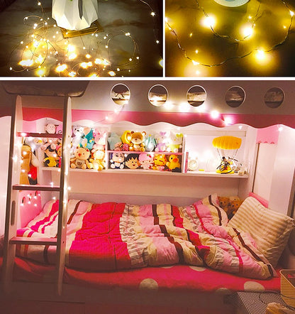3 Modes 1M 2M 3M 5M Led Fairy Lights Copper Wire String Holiday Outdoor Lamp Garland For Christmas Tree Wedding Party Decoration