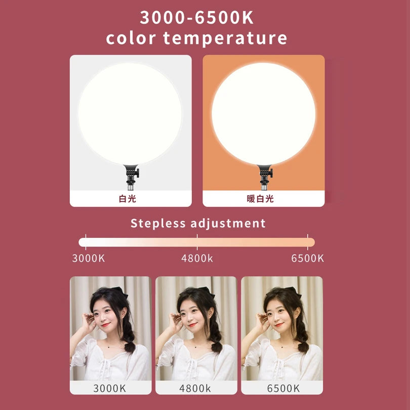 LED Photo Studio Light Video Lighting Recording Photography Panel Lamp &amp; Tripod Stand Remote For Youbute Game Live Phone Holder